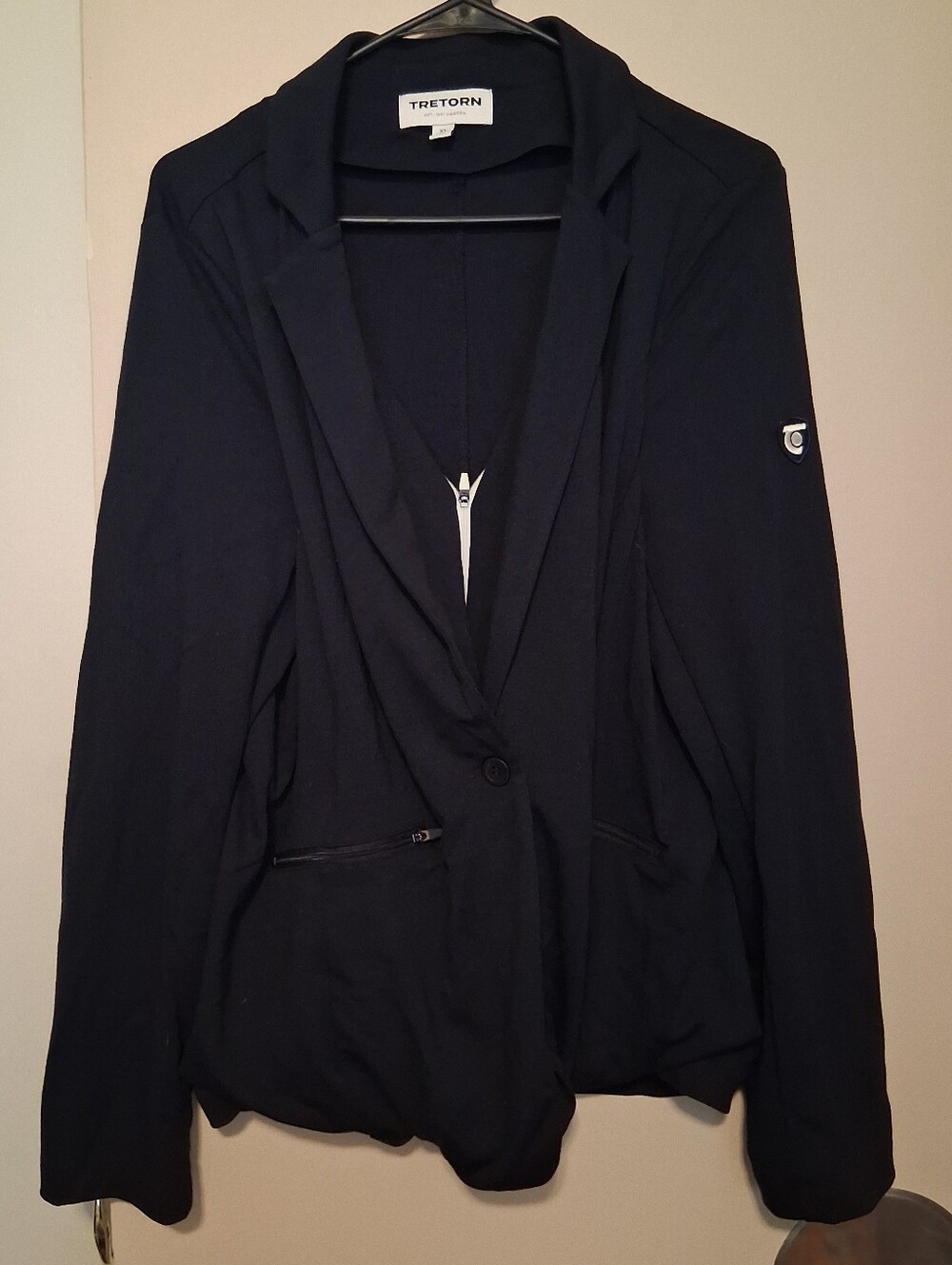 Tretorn Sweden One Button Blazer With Inner Zip Navy Ble XL Womens